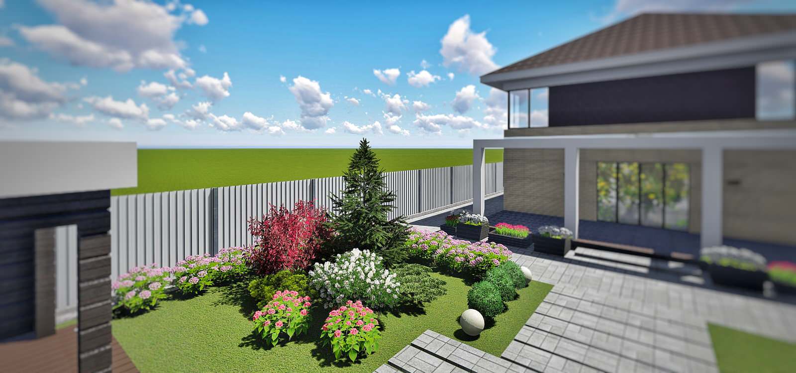 Ландшафтный дизайн участка в п. Молодёжный (г Иркутск, Иркутский р-н)