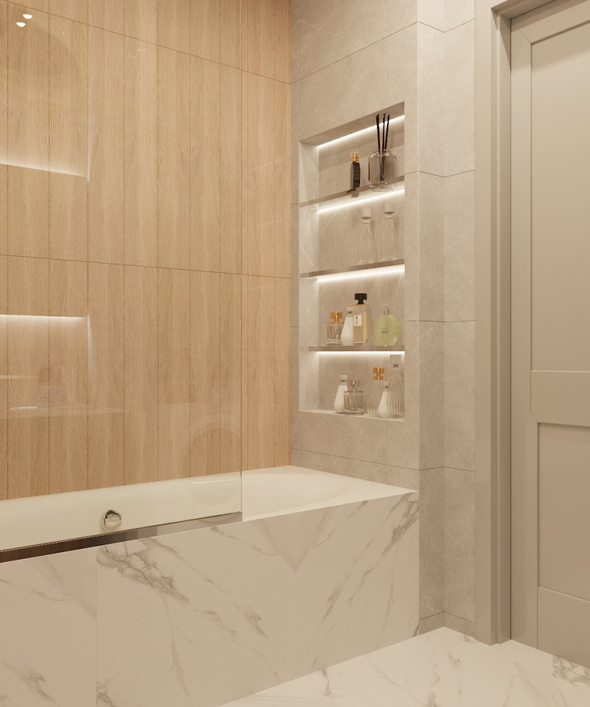 Интерьер ванной комнаты в ЖК "Притяжение"