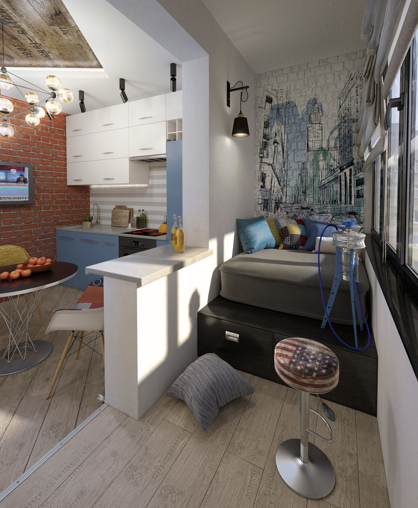 Урбанистический дизайн малогабаритной квартиры по мотивам Нью-Йорка
