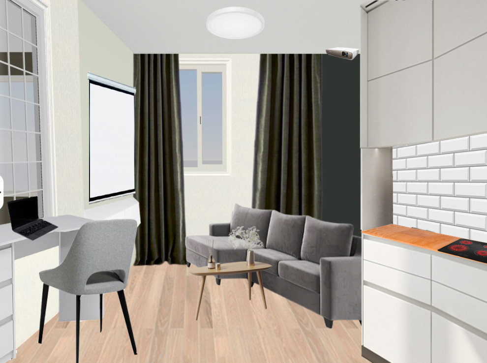 Проект квартиры 46,59 кв.м. (планировка, коллажи, 3D-визуализации)