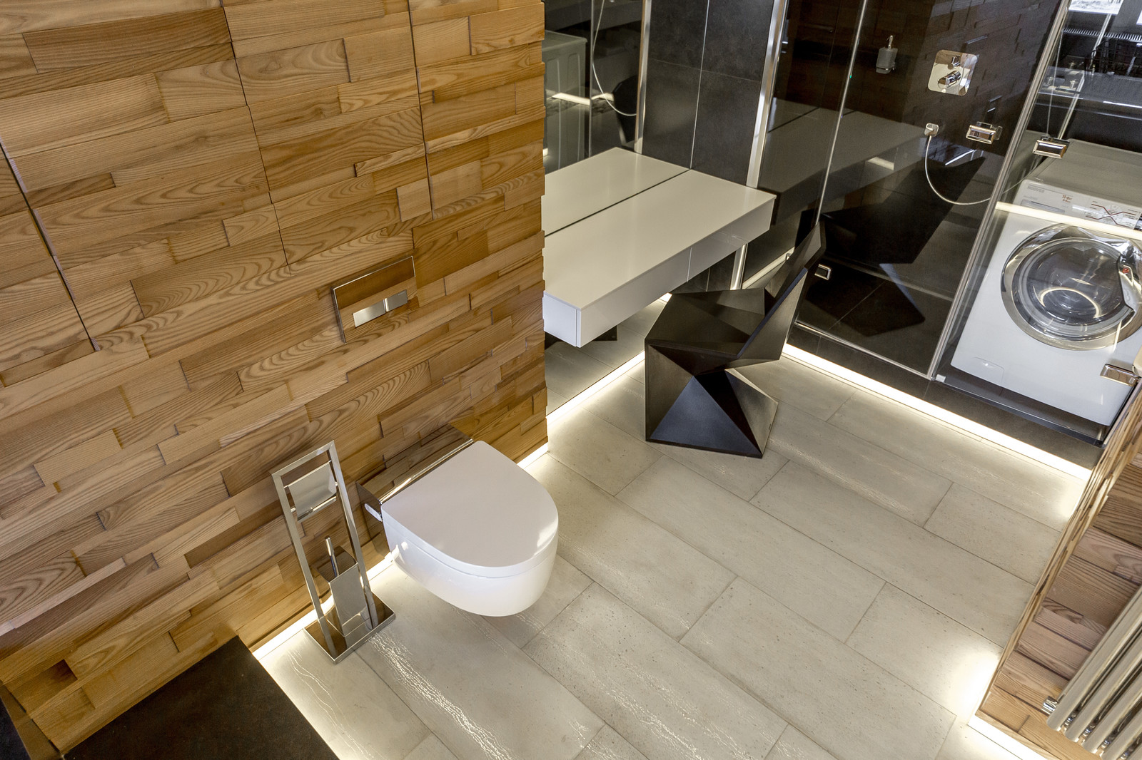 Ванная в светящемся бетоне