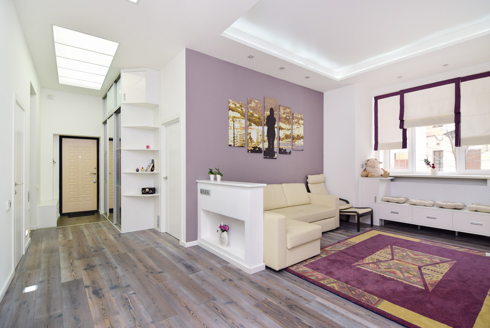 В гостях: Квартира для молодой семьи в лавандовых тонах