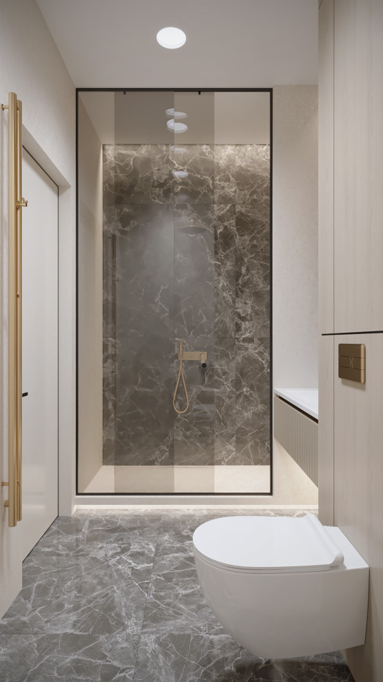 3к студия монохромный интерьер в стиле Современной классики