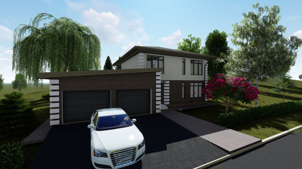 Двух этажный дом с гаражом на 2 машины