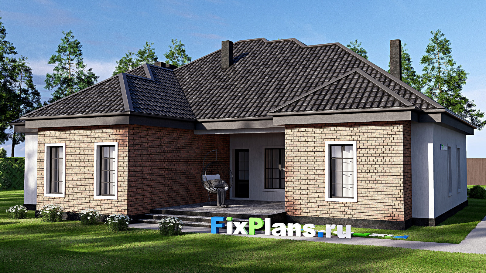 Проект одноэтажного дома 16х20м S216м2 F-17099