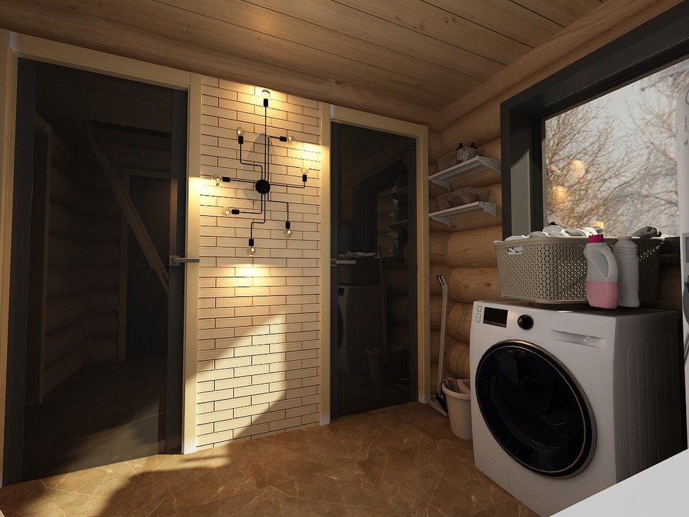 Проект, интерьер бани из бревна