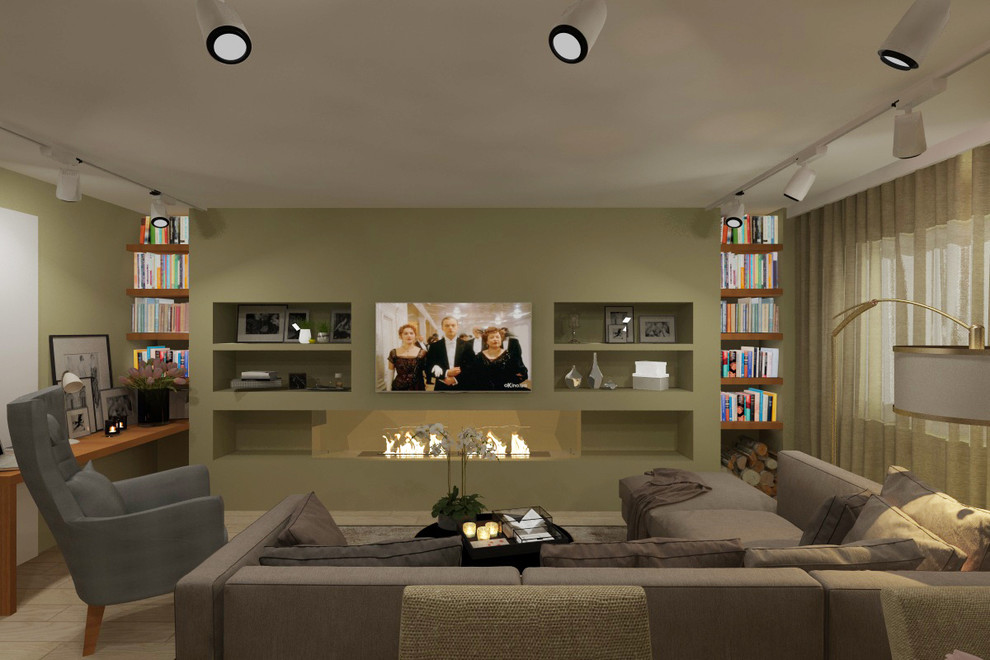 Дом с оливковой гостиной