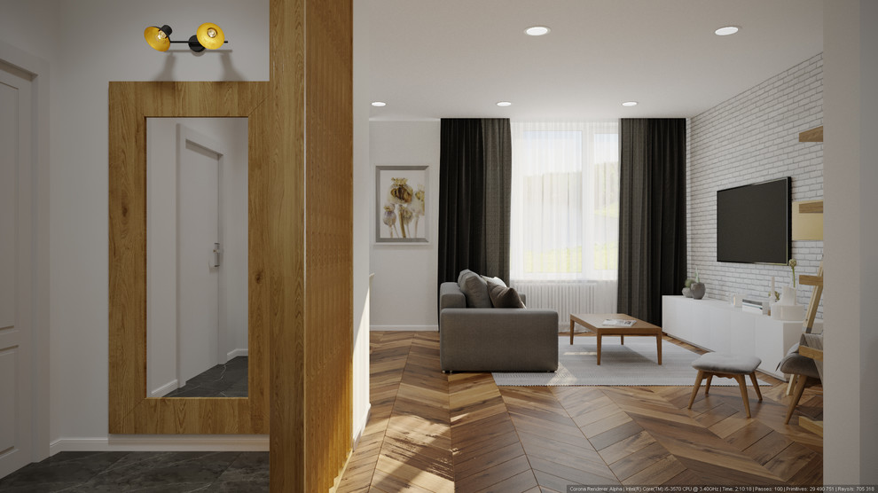 Скандинавский интерьер 130 м.кв ЖК Наследие