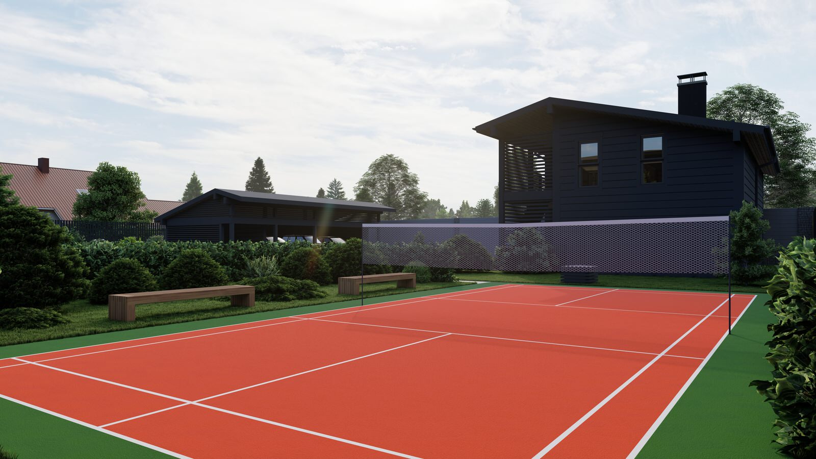 Концепция экстерьера и ландшафта загородного дома