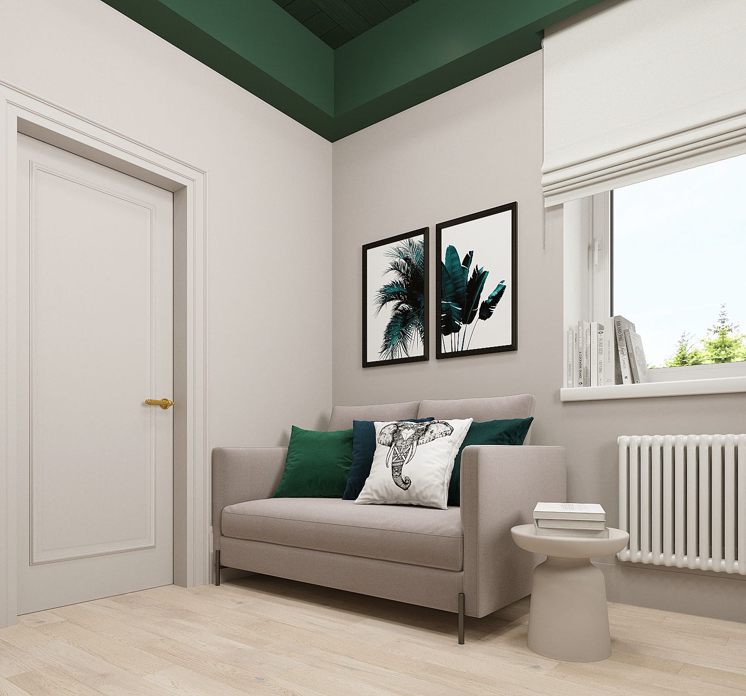 Кабинет с высокими потолками