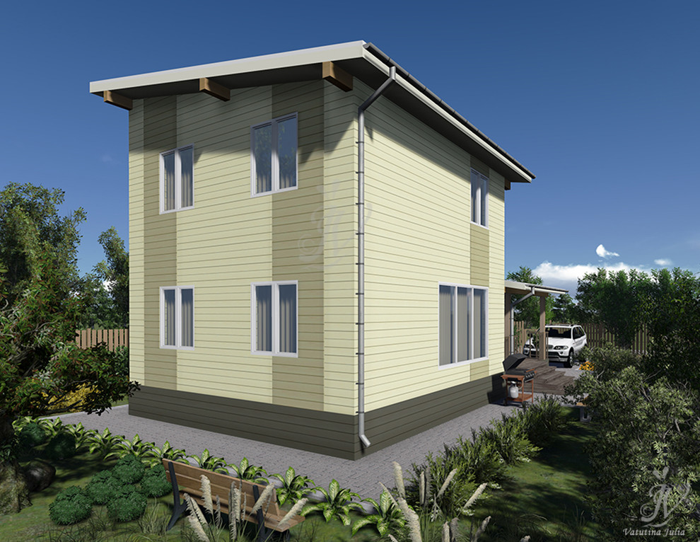 Эскизный проект ультрасовременного дома с плоской крышей в г. Чебоксары