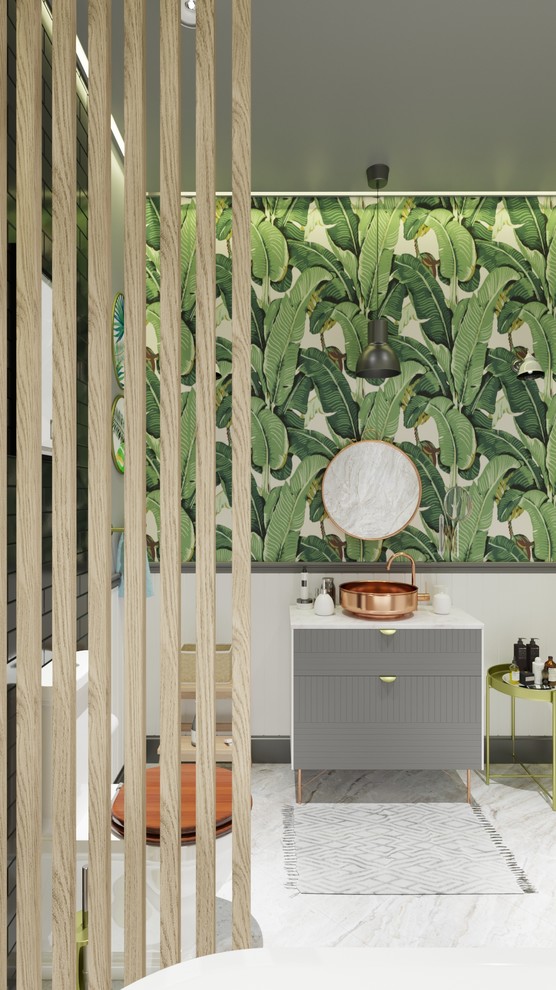 Дизайн и визуализация уборной комнаты. Beverly Hills with some exotic.