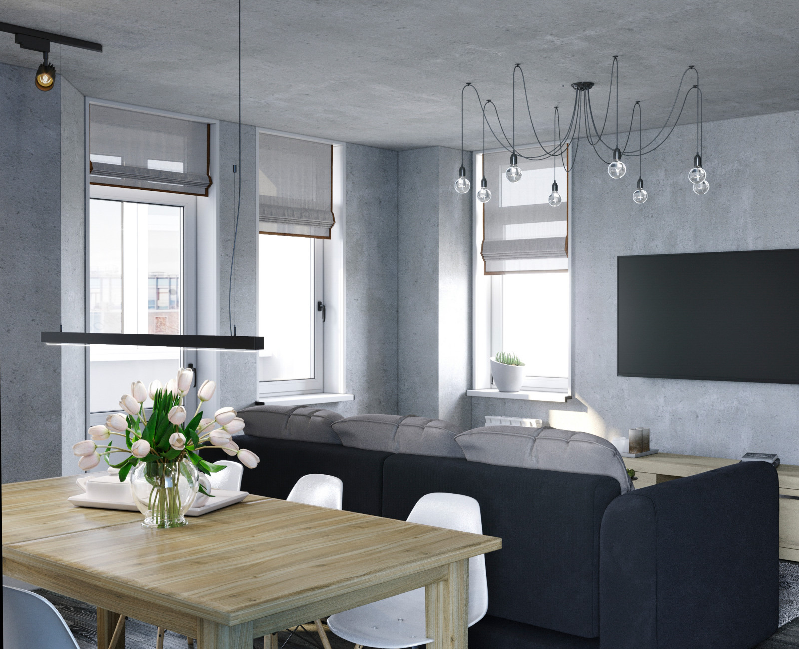 Квартира студия в стиле лофт для молодой пары в г.Ростов-на-Дону