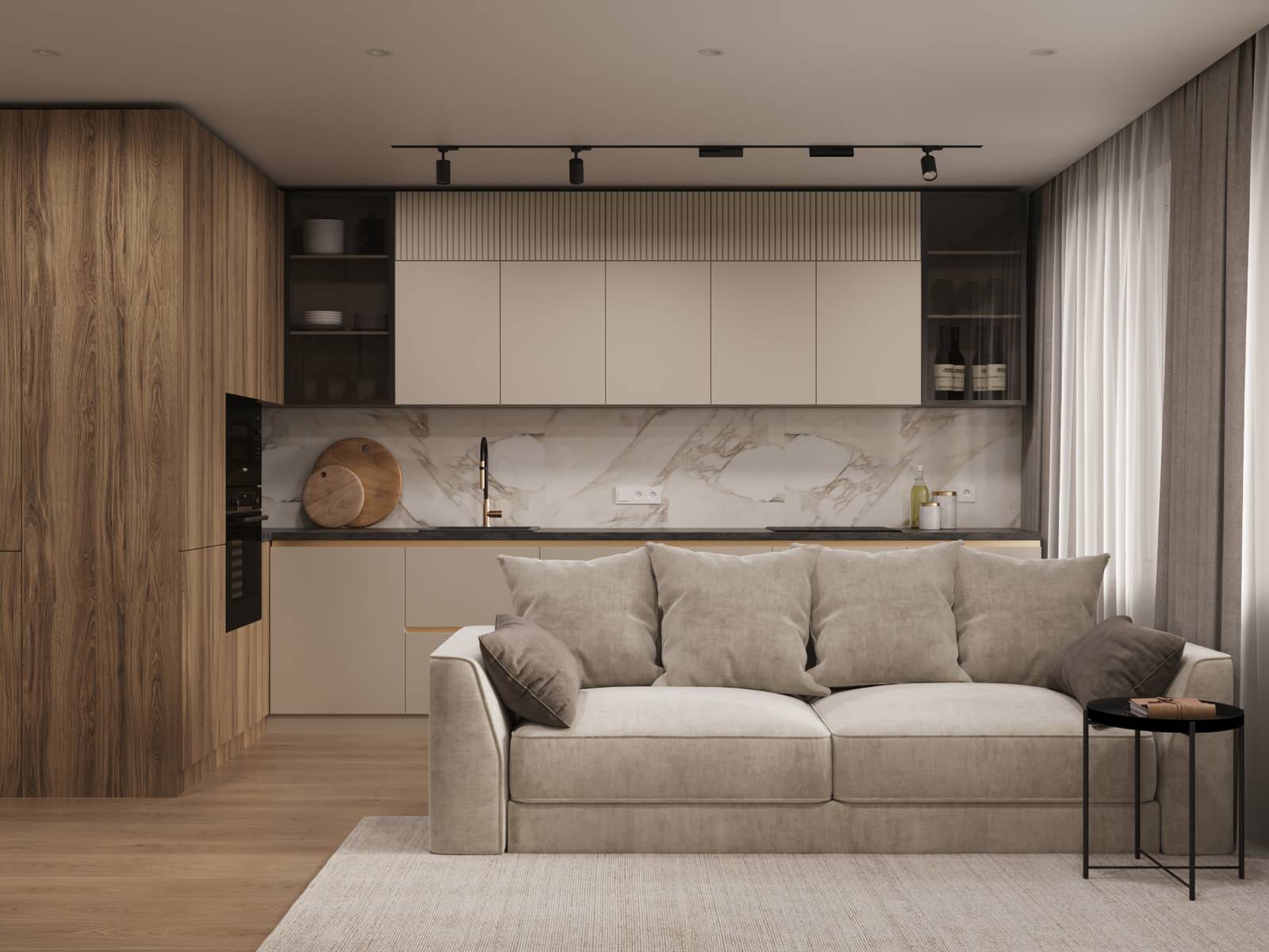 Обложка проекта: Проект квартиры 77 кв.м., ЖК Калининский