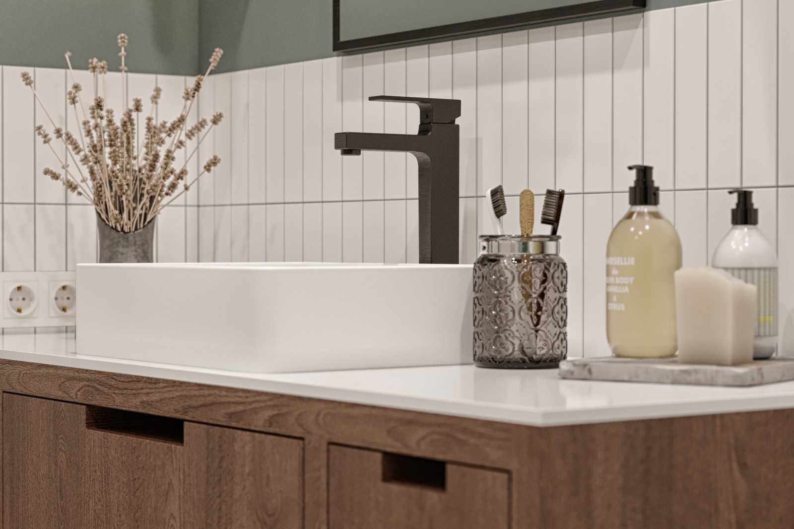 Дизайн квартиры в современном стиле. Цветные акценты и библиотека в 90 м. кв.