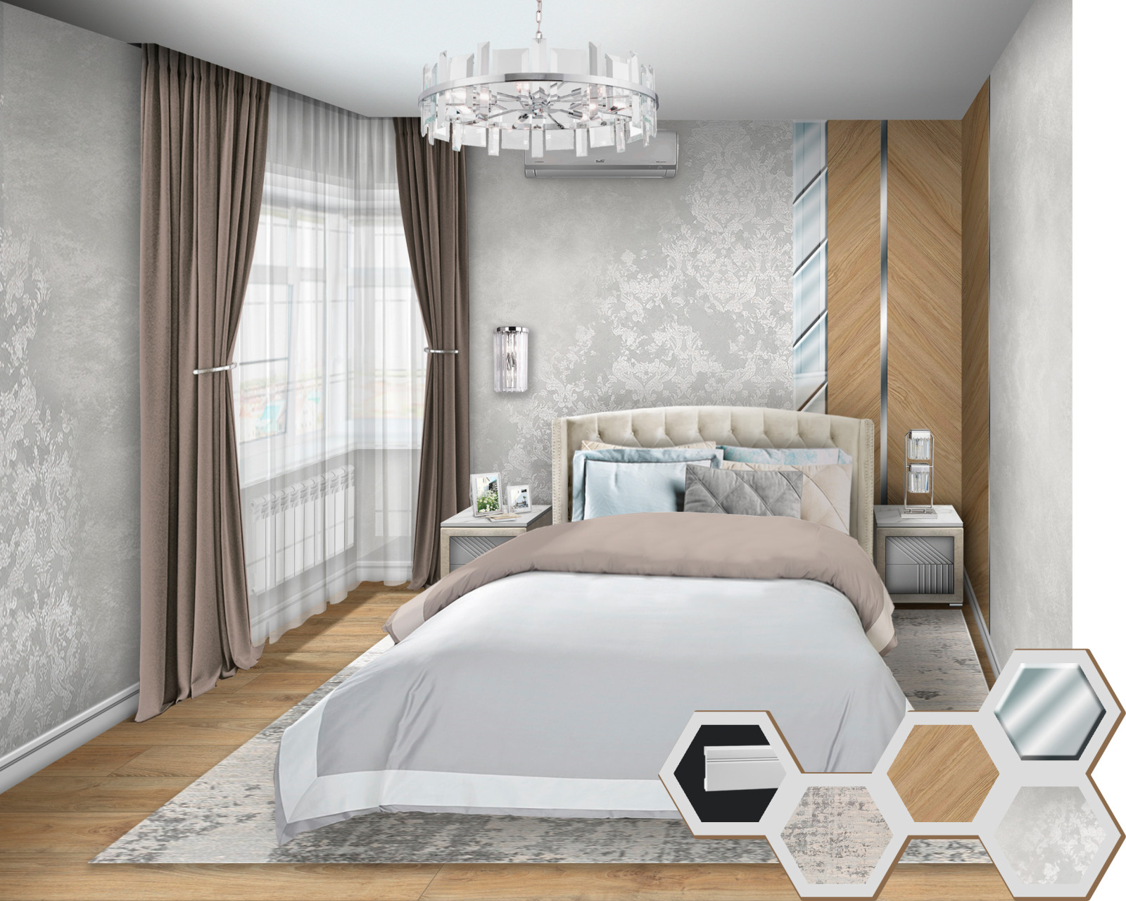 2020г. 3д коллажи квартиры 120м2 в ЖК "Кедровый"