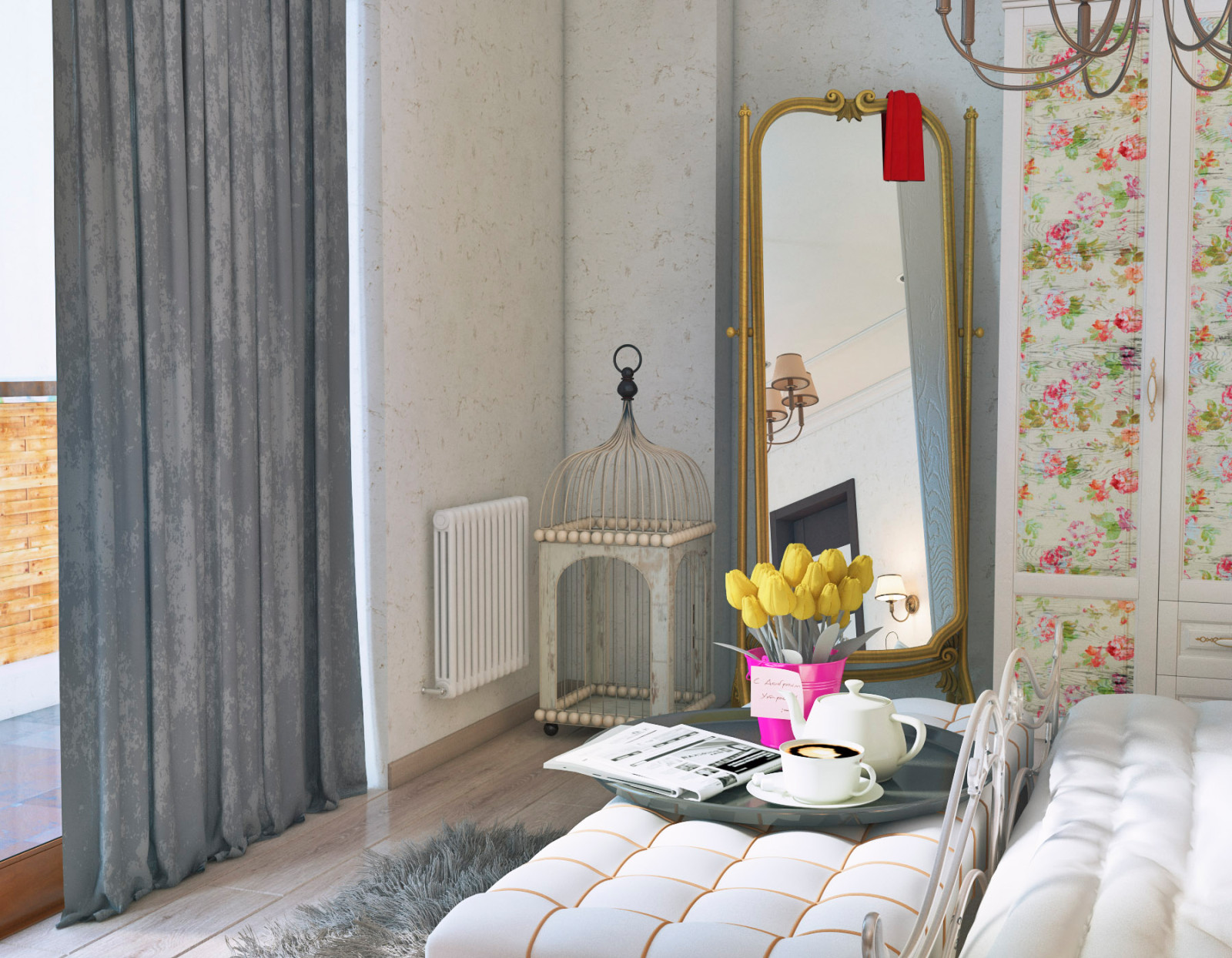 Интерьер трёхкомнатной квартиры. Лофт.