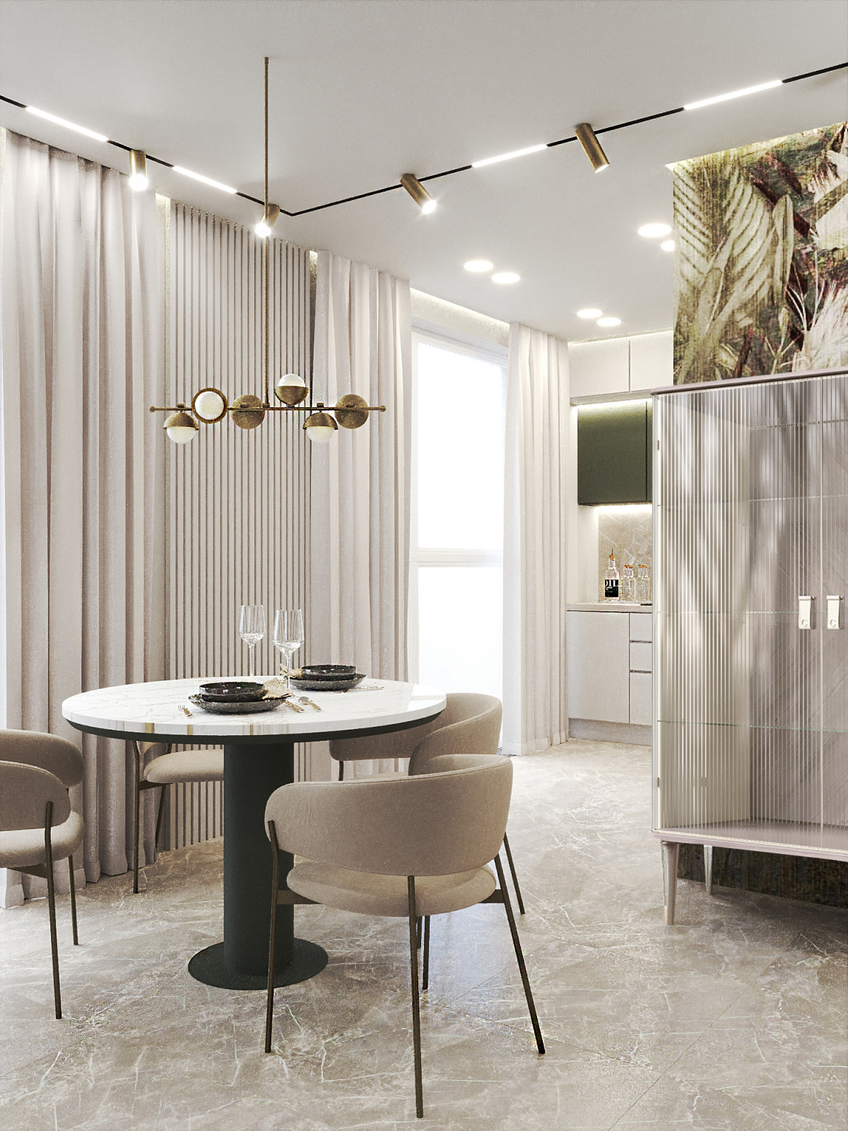 Дизайн кухни-столовой