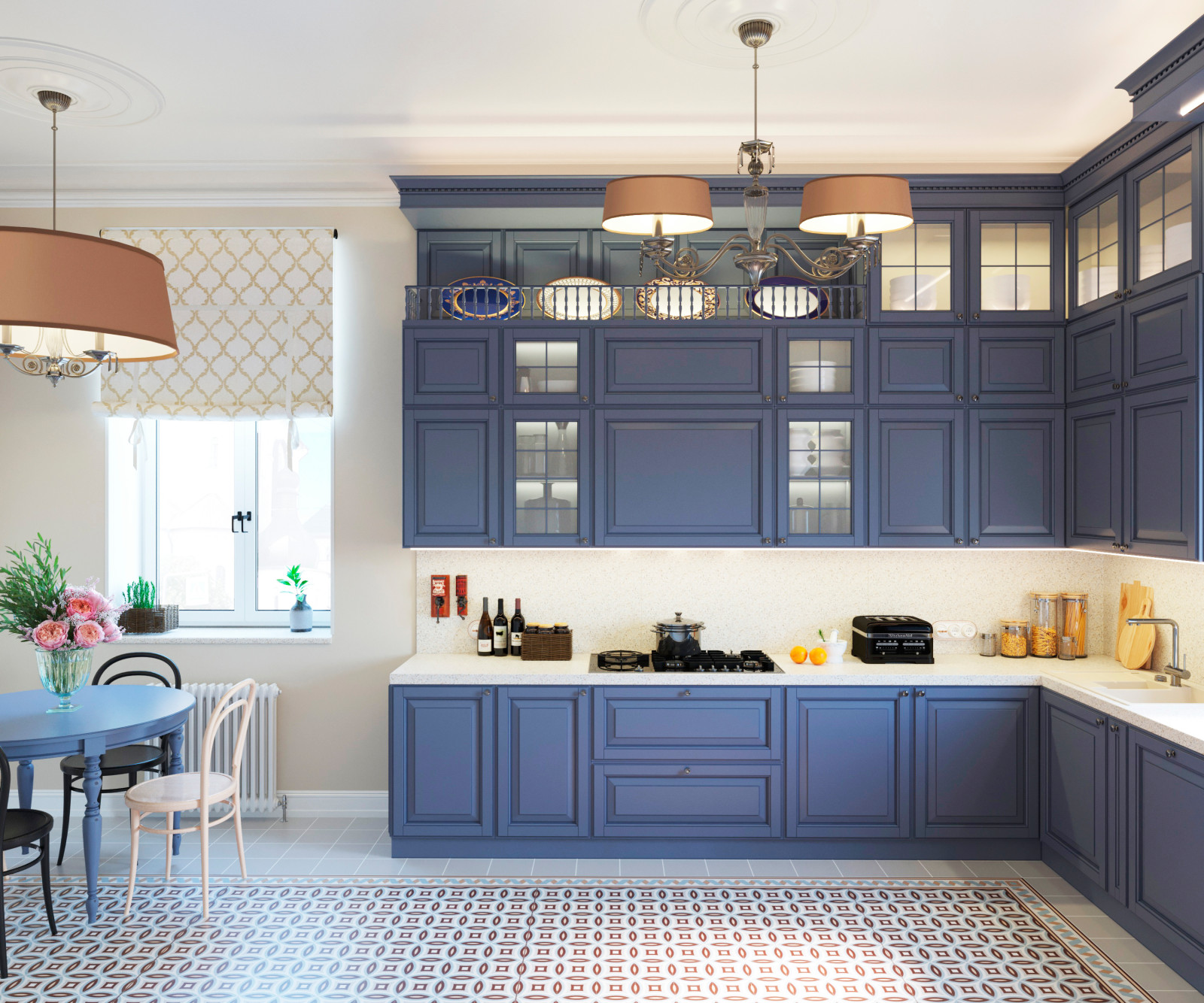 Кухня в пятикомнатной квартире в старом фонде в Санкт-Петербурге