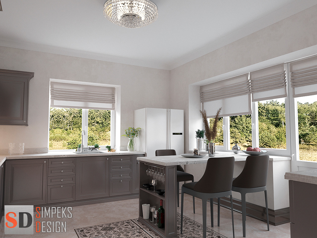 Барный стол на кухне