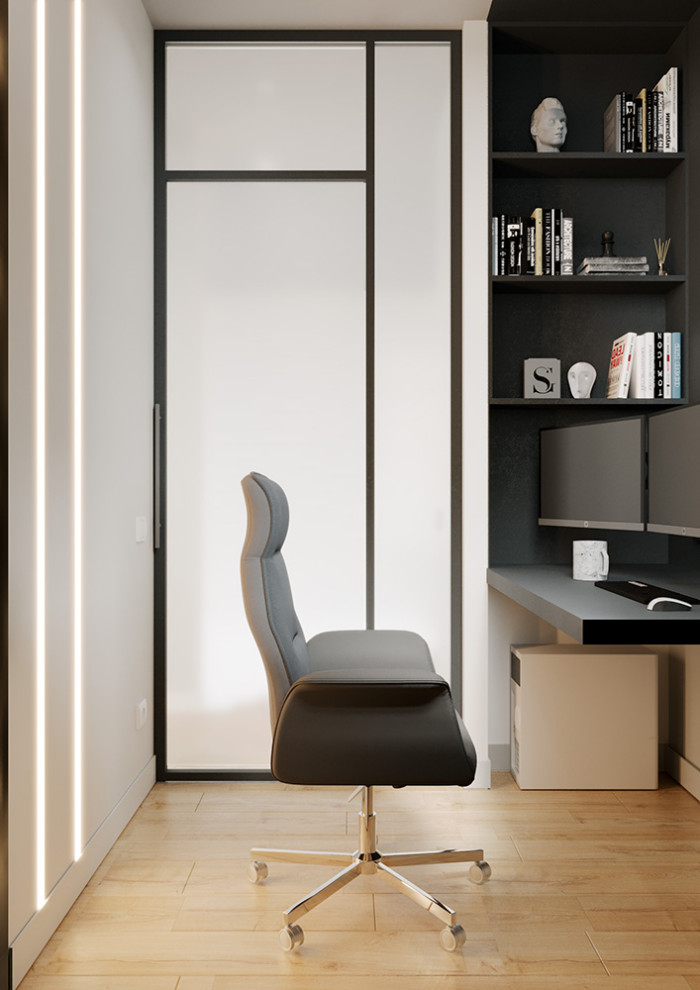 Евро однокомнатная квартира с яркими акцентами в ЖК Атмосфера