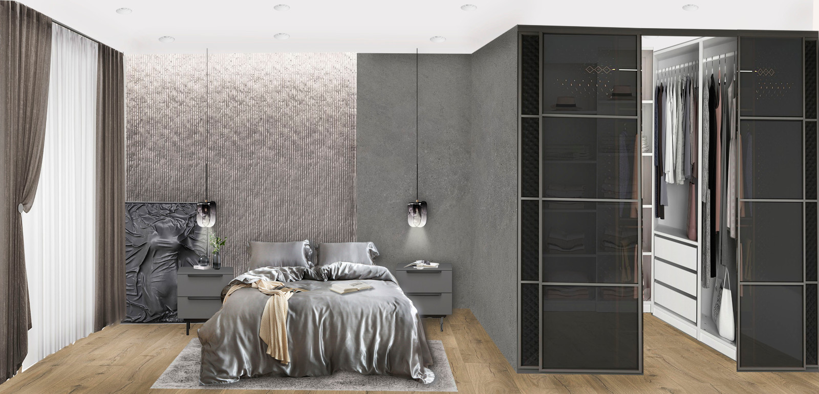 Обложка проекта: Спальня в темных тонах