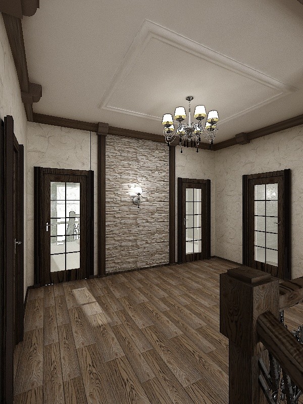 Дизайн-проект холла в стиле "Шале".