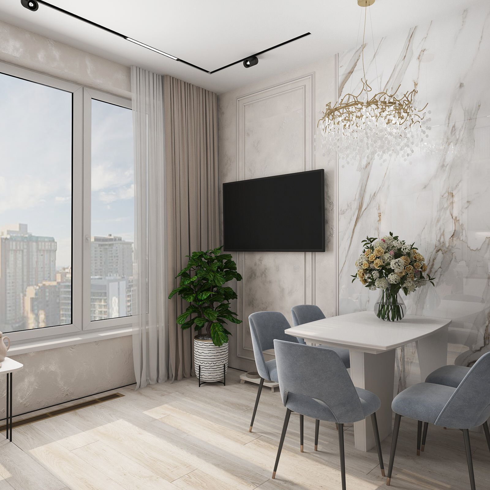 Пространство для семьи с двумя детьми. Москва, ЖК Западный порт