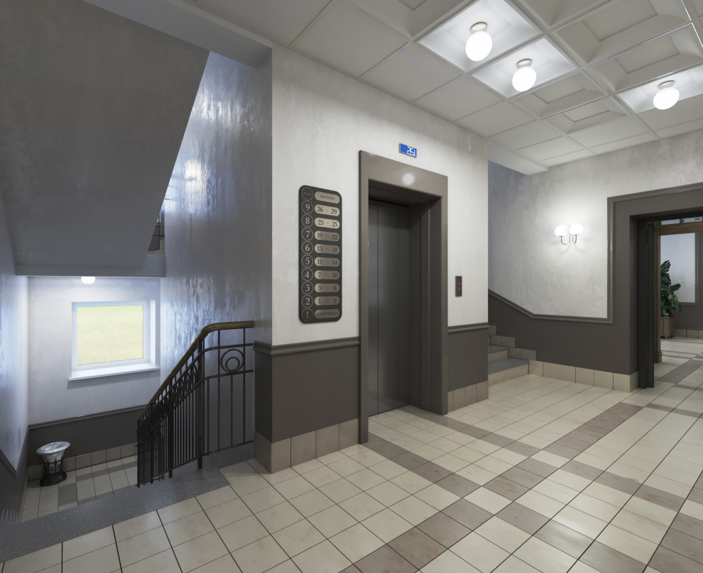 Интерьеры МОП, ЖК "БУЛГАКОВ", СК "СТРИЖИ"