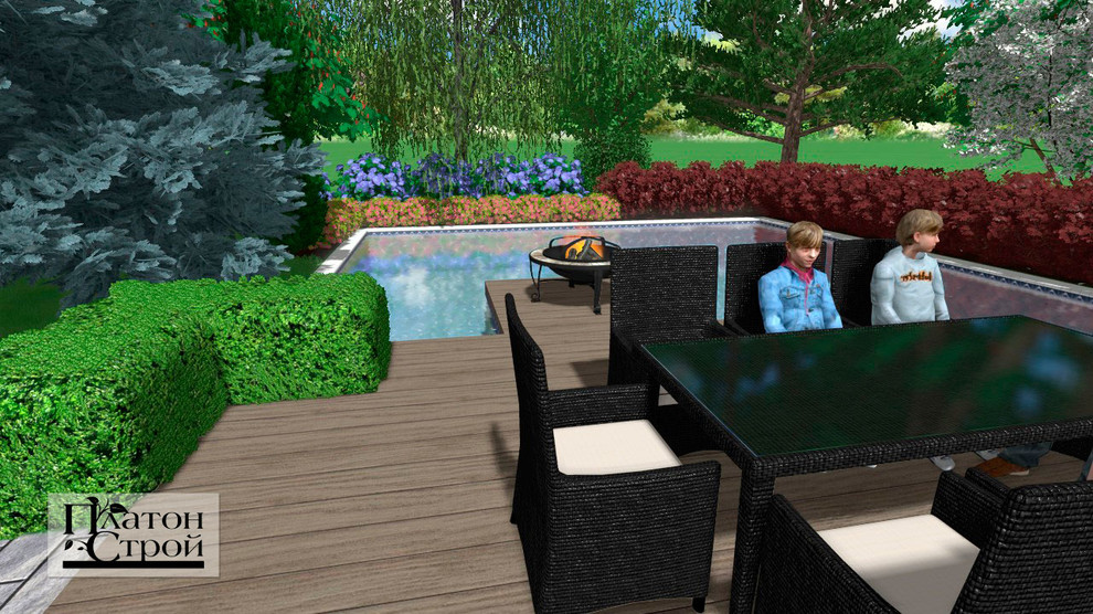 Барбекю возле бассейна