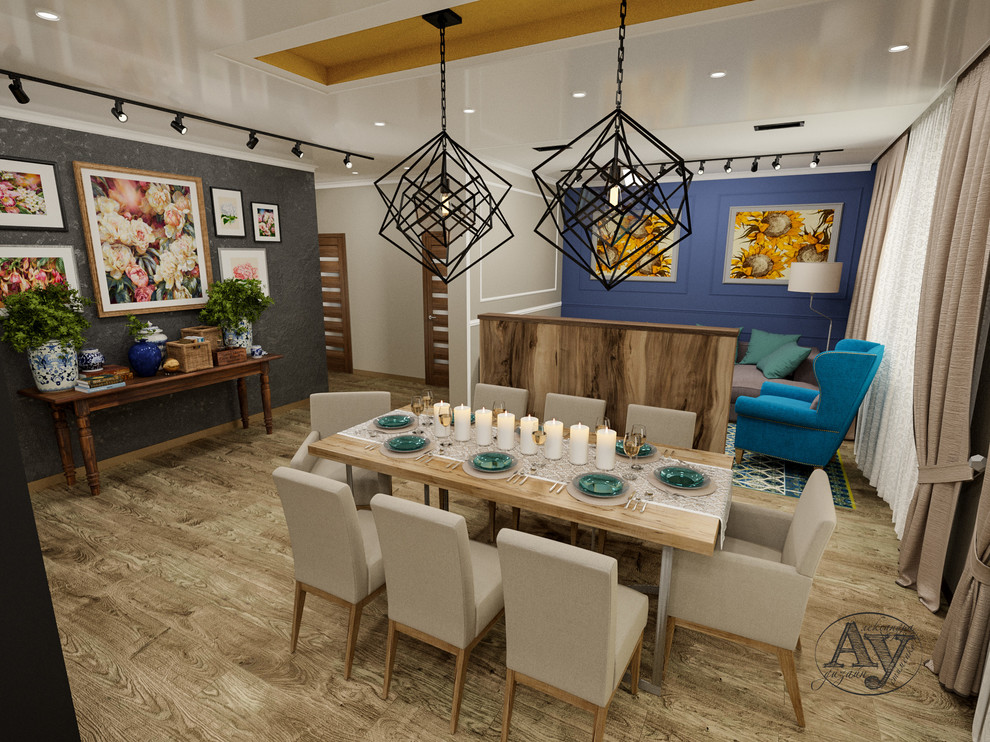 Гостиная + кухня + столовая + коридор