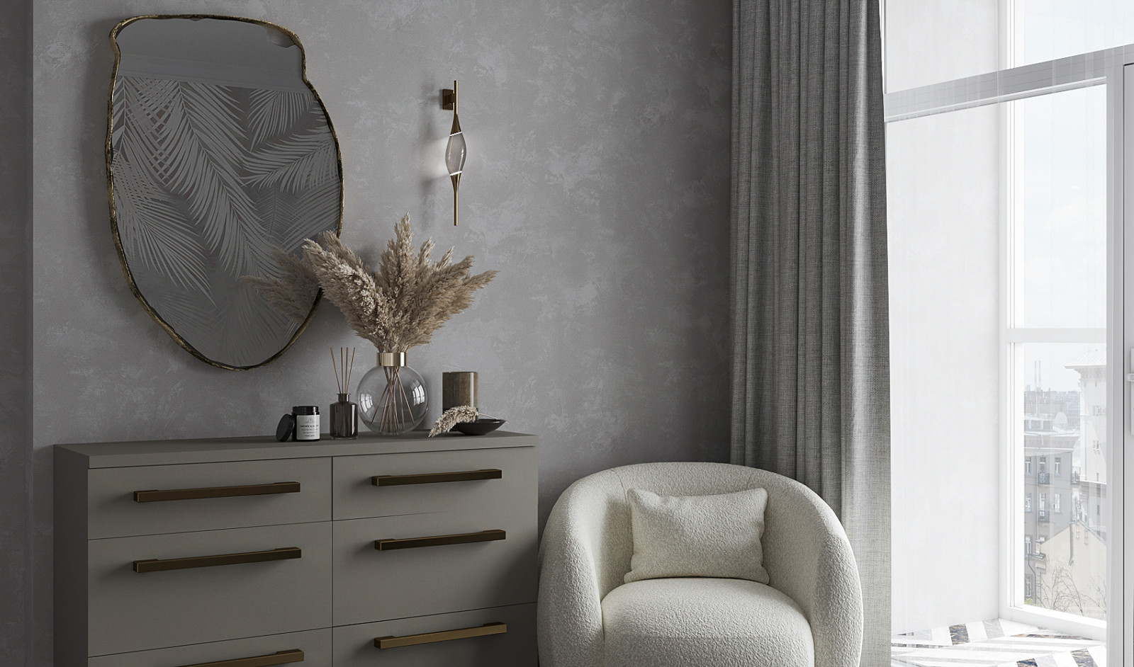 спальня в современном стиле 18м2