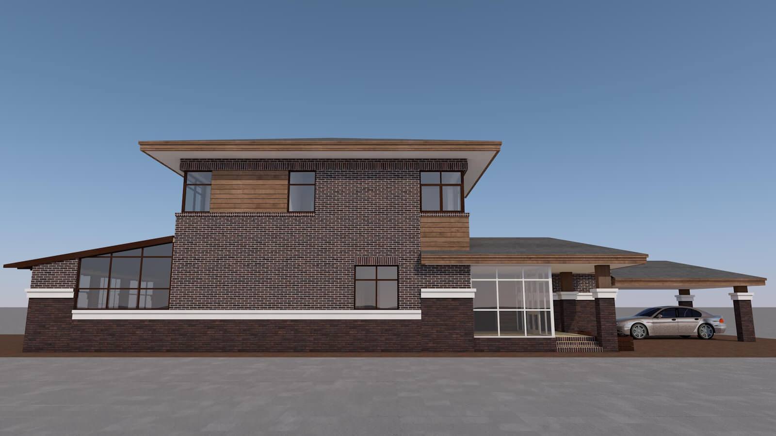 Коттедж в стиле «Райт», в г. Батайск