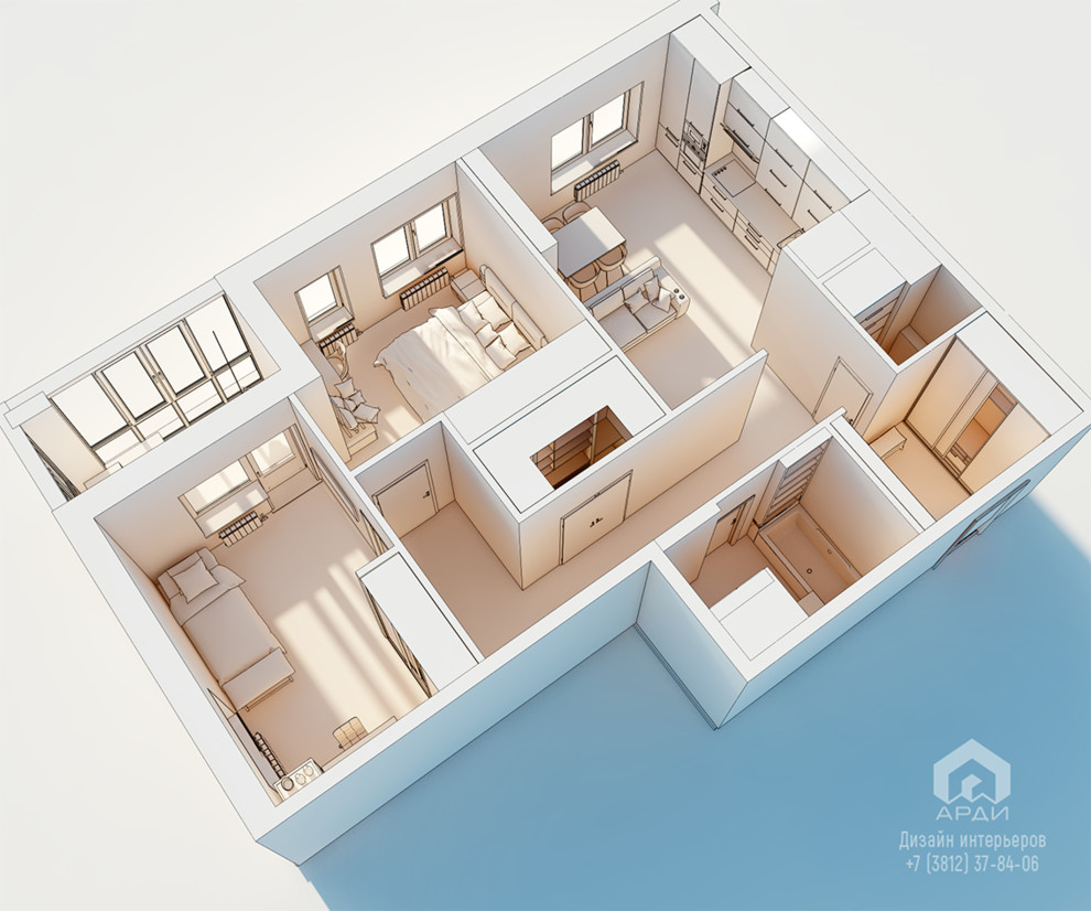 Трехмерные эскизы для согласования планировочного решения