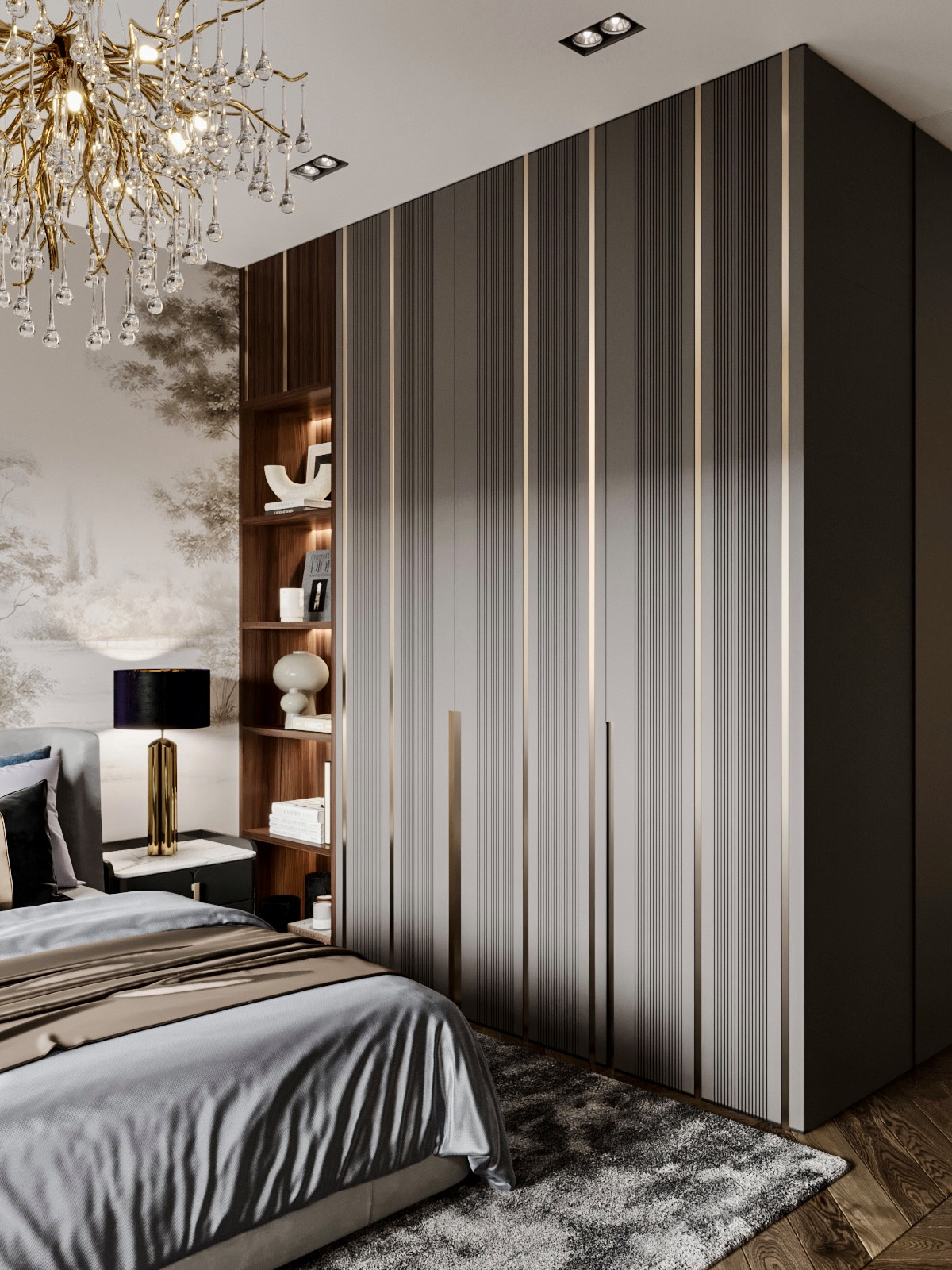 Потрясающий темный интерьер таунхауса