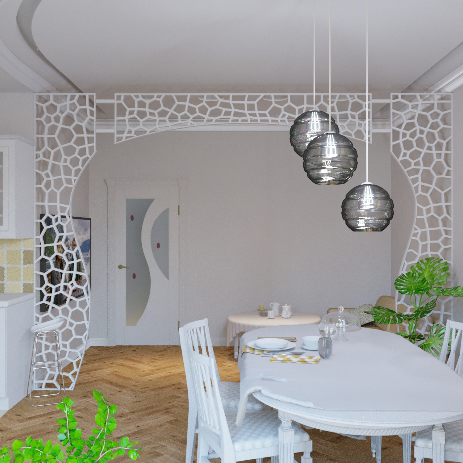 Обложка проекта: Кухня в белых тонах