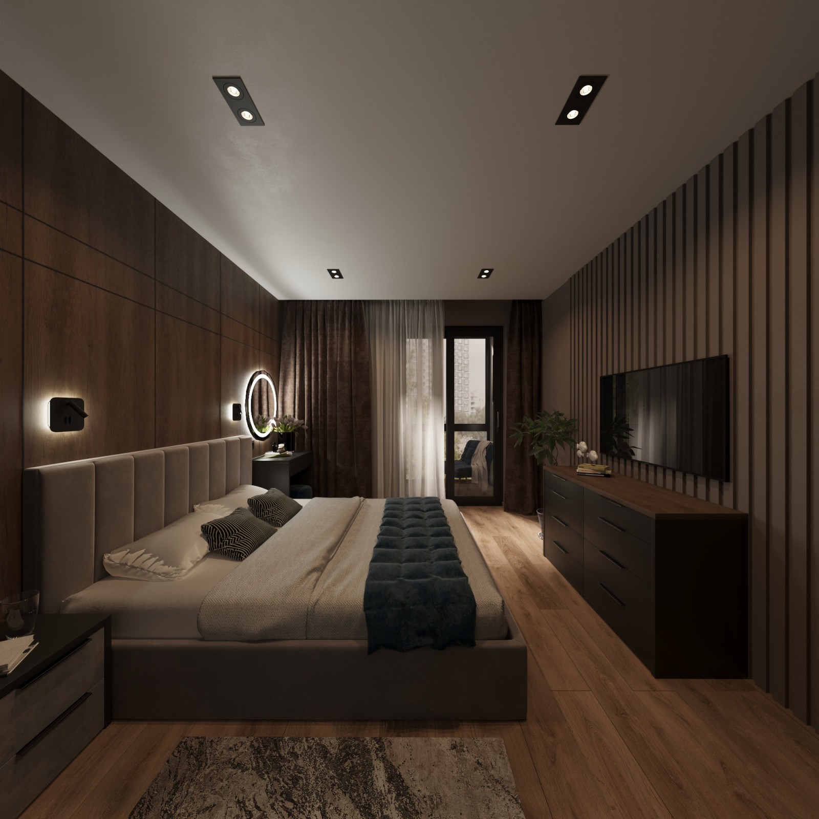 Дизайн проект квартиры в Москве в темных тонах