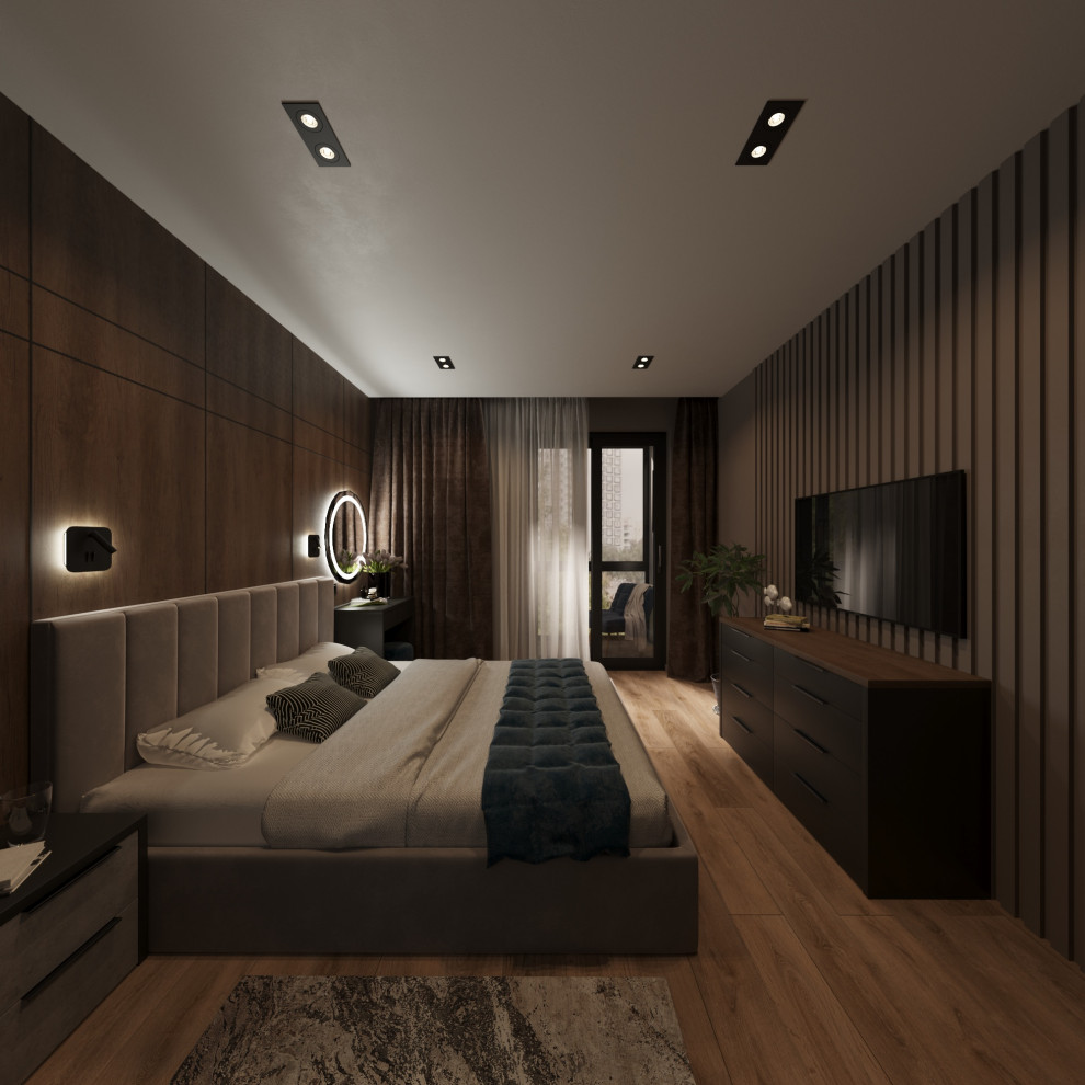 Дизайн проект квартиры в Москве в темных тонах