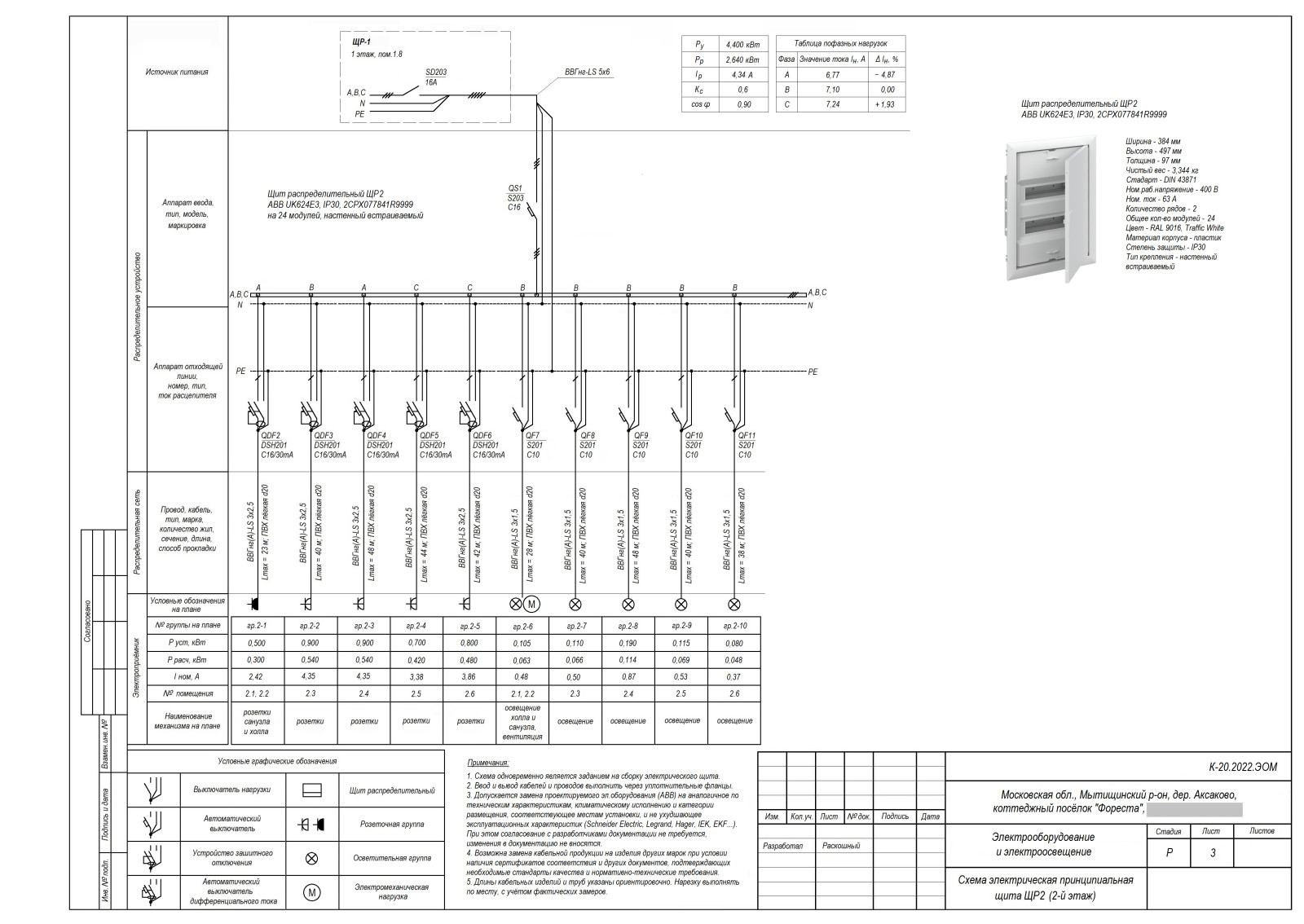 Проект инженерного обеспечения объекта (коттедж), рабочая документация раздела Э