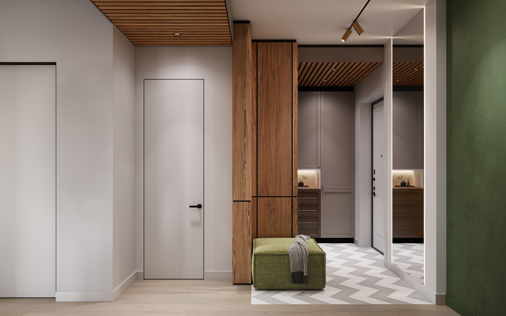 Квартира с зелеными акцентами