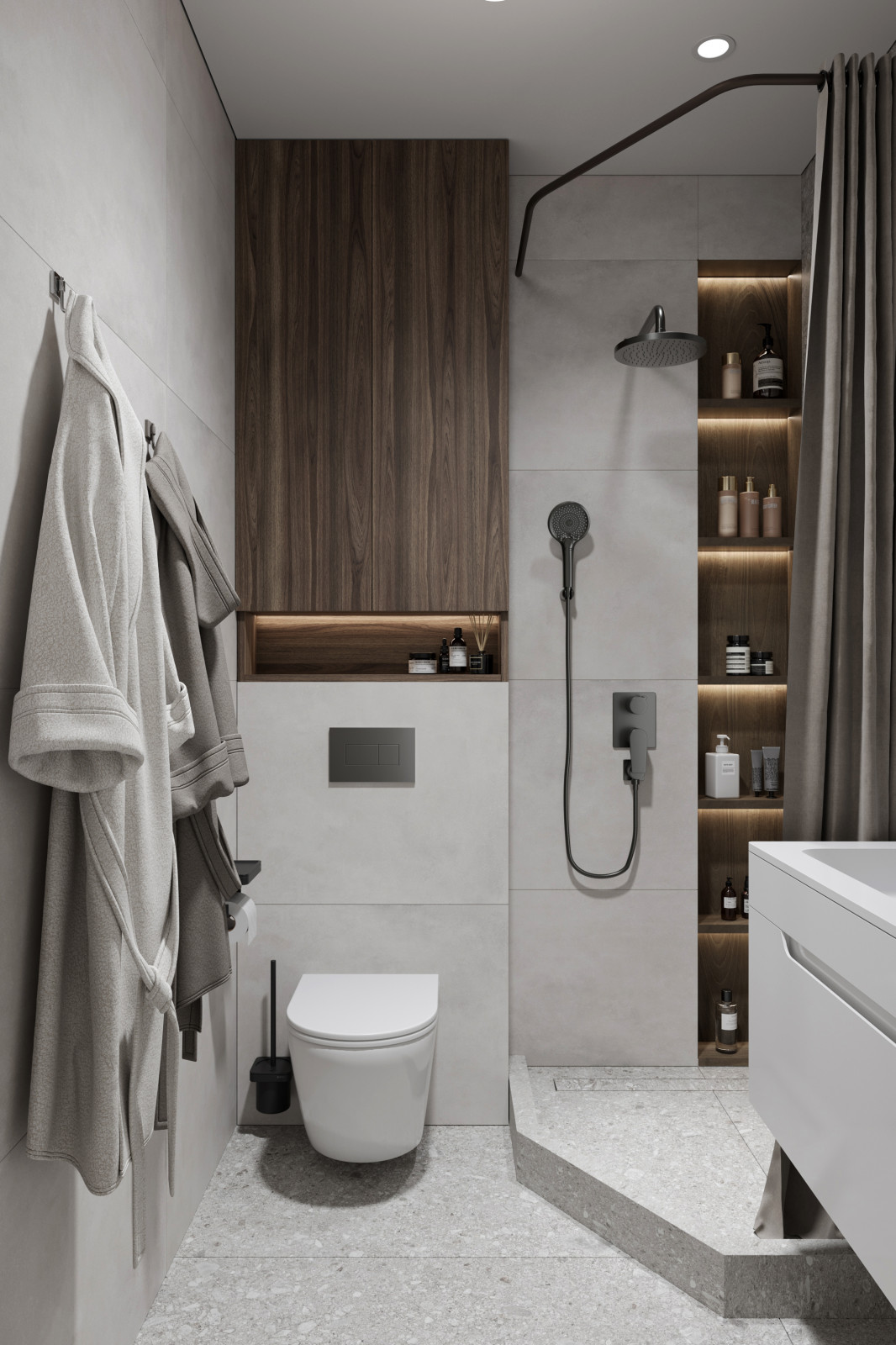 Дизайн квартиры в современном стиле в серых тонах