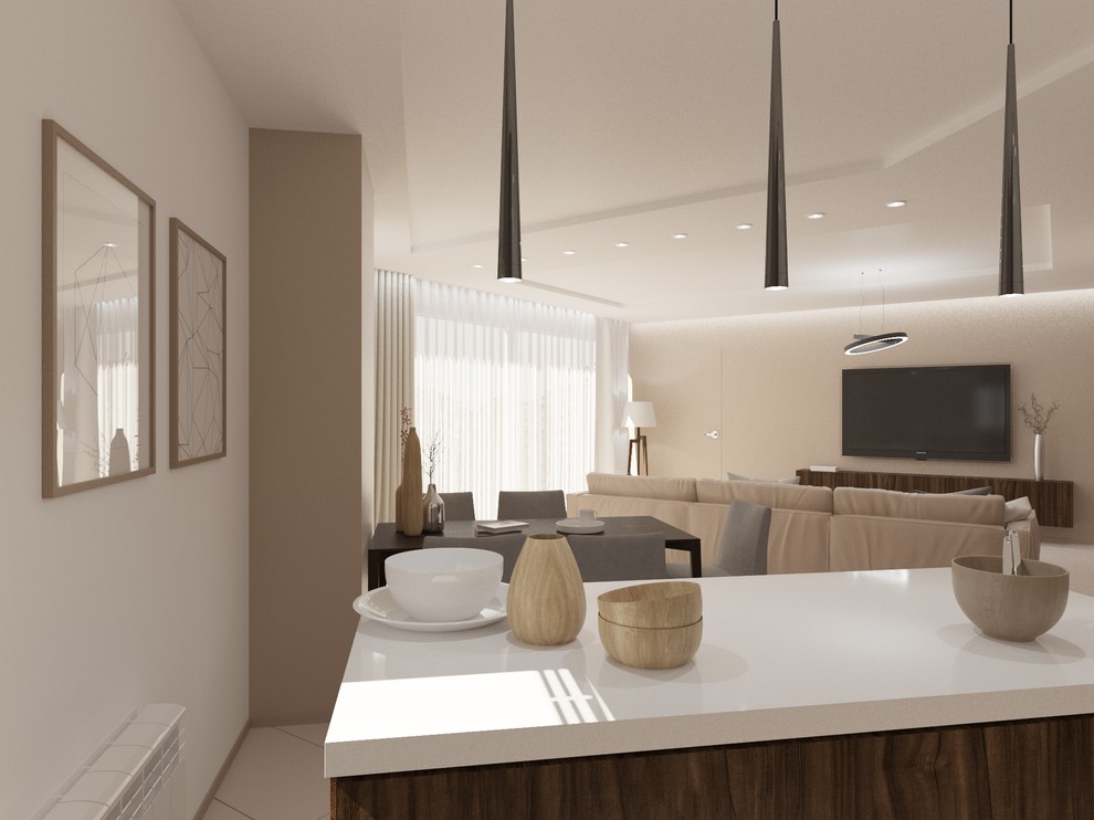 Гостиная с камином