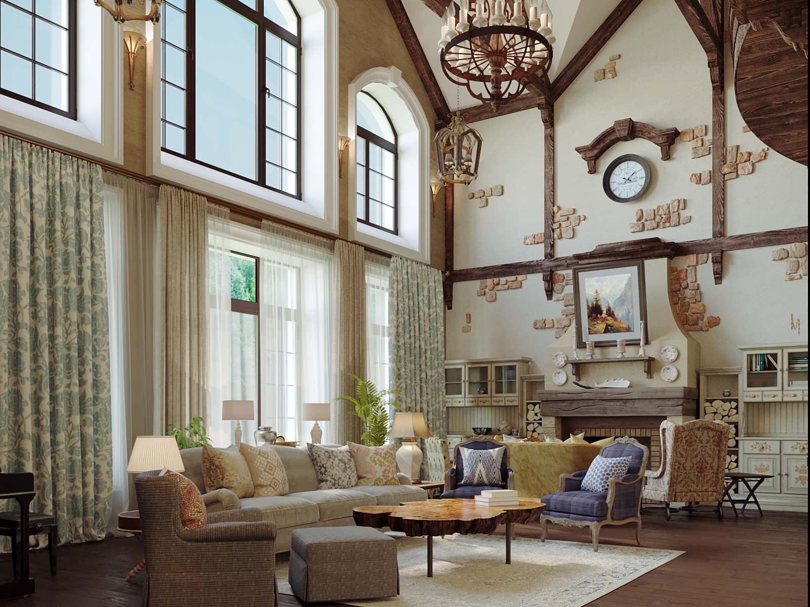 Гостиная каминная