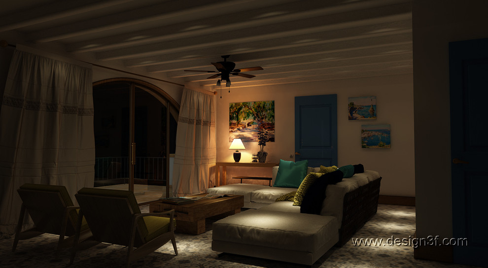 Интерьер гостиной в средиземноморском стиле