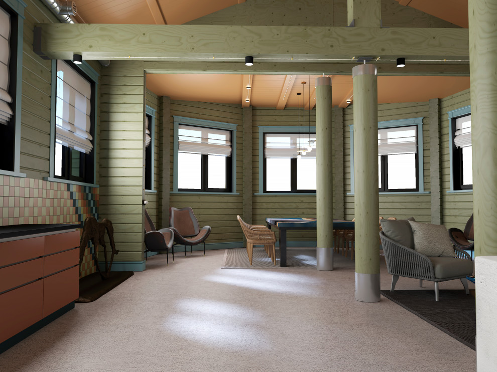 Летняя кухня из клееного бруса