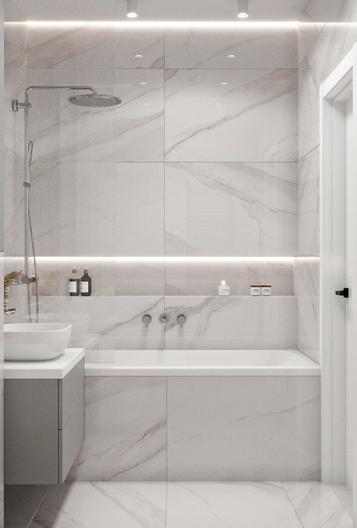 Квартира с современной гостиной с отсылками к ар-деко. Проект 2022 года