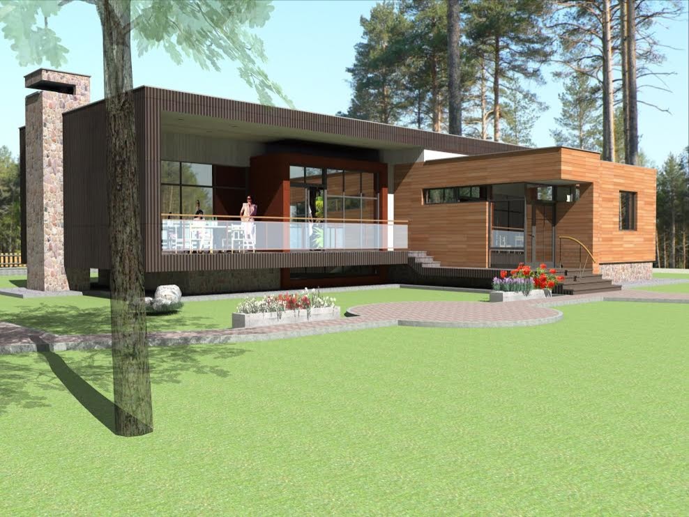 Минимализм в частной архитектуре.