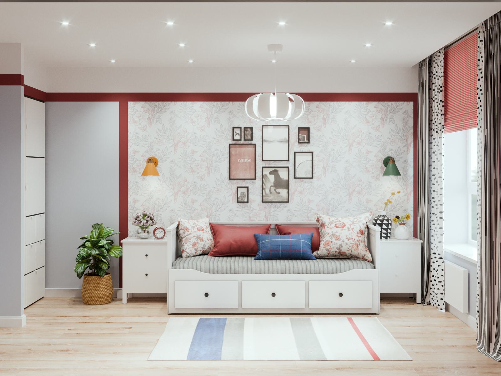 Проект интерьера двухкомнатной квартиры в стиле сканди