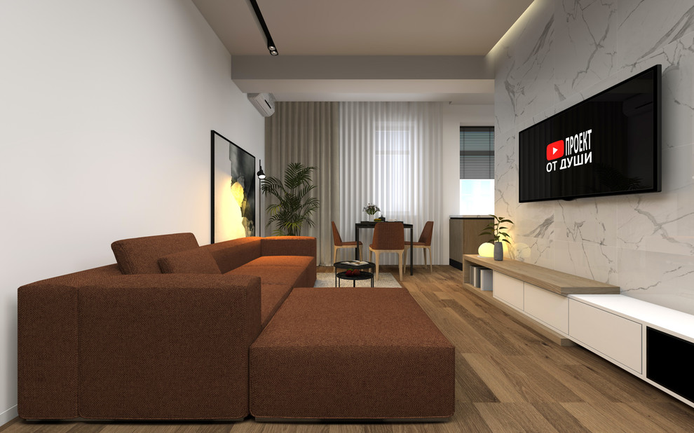 кухня-гостиная в стиле минимализм