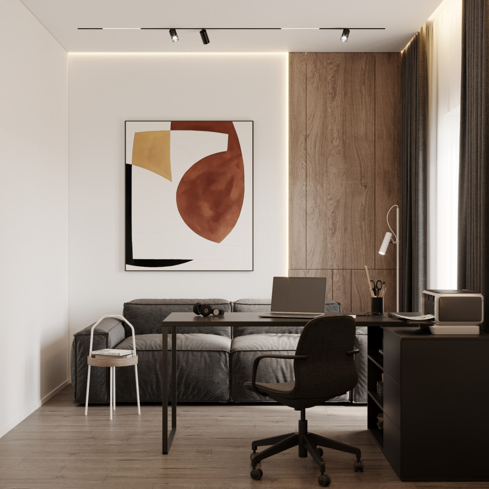 Визуализация кабинета и санузла в коттедже в д. Конохово